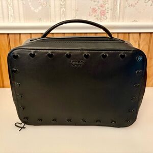 Victoria's Secret Black Women’s Toiletry Travel Case with Heart Studs